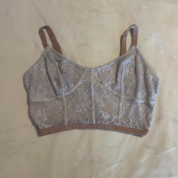 Free People Women's Tan and Pink Bra - Picture 1 of 3
